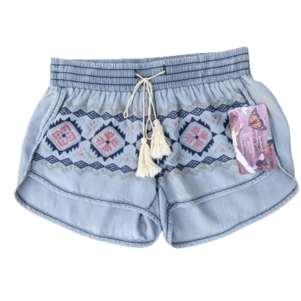 love, Fire Embroidered Montebello Shorts XS